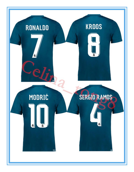 Real Madrid third Soccer Jersey 17/18 Real Madrid 3rd soccer shirt 2018 Ronaldo Bale Football uniforms Asensio Isco Kroos MARCELO