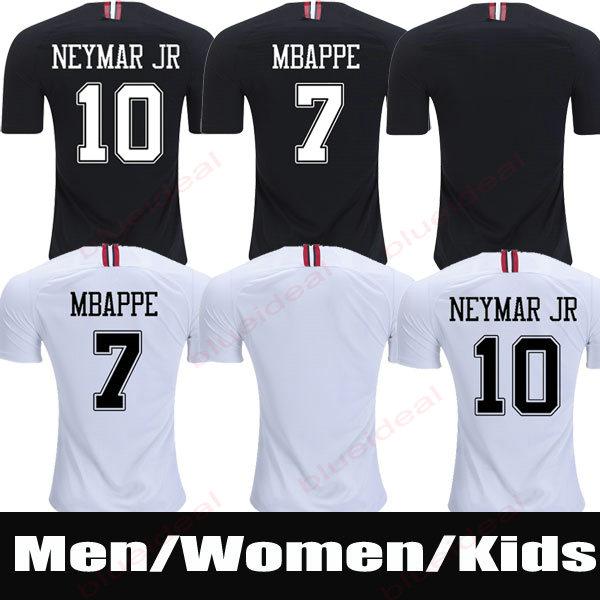 New 2019 Maillot MBAPPE Soccer Jersey CAVANI VERRATTI PSG Camiseta FOOTBALL SHIRTS White Black Soccer Shirts Men Women Kids Football Kits