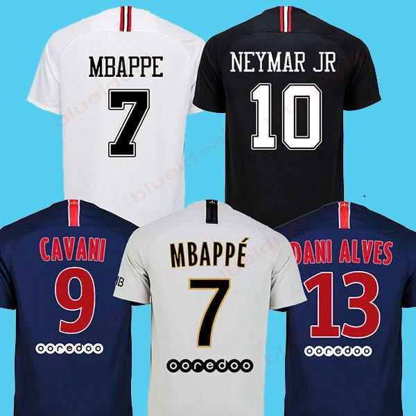 Top Thailand 18 19 MBAPPE soccer jerseys DANI ALVES CAVANI jerseys DI MARIA maillot de foot VERRATTI MATUIDI Camiseta de futbol Kids Kits