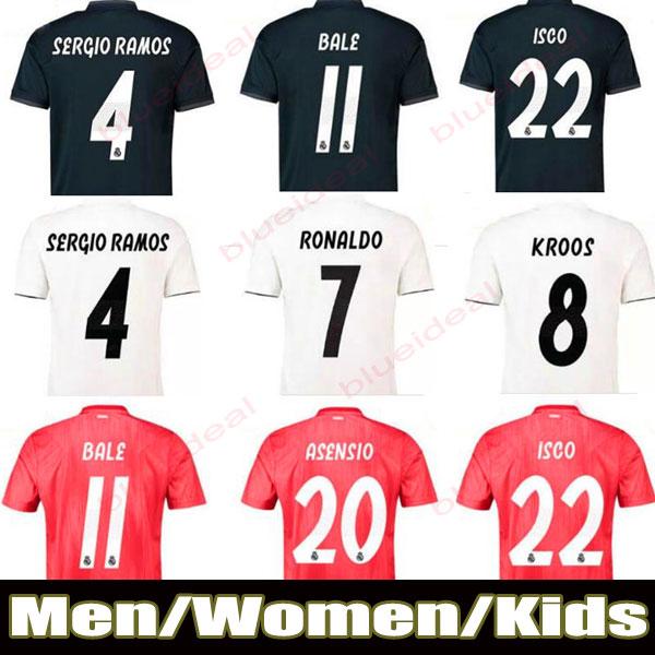 New Kids Soccer Jersey Maillot 2019 Real Madrid away blue Soccer shirt 2018 MODRIC ASENSIO VINICIUS JR ISCO KROOS Football uniform camisetas