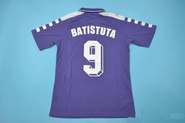 Free shipping 1998-1999 old fiorentina rui costa batistuta retro soccer jersey old shirts calssical football unifroms