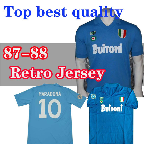 1987-1988 Napoli men size jersey 10#MARADONA&10# football Retro Jersey classic Jersey