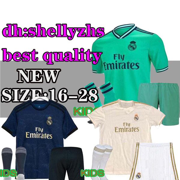 kids kits Real Madrid soccer jersey 2019 2020 RONALDO MORATA MARCELO SERGIO KROOS BENZEMA ISCO KIDS set children's goalkeeper jersey