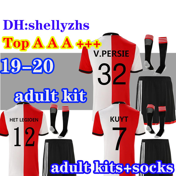 ADULT KIT +socks 19 20 home red soccer jersey V.PERSIE#32 2019 2020 LARSSON BERGHUIS VILHENA JORGENSEN MEN sets football shirts