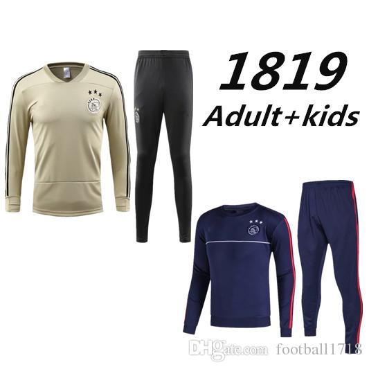 2018 2019 Adults and kids ajax survetement football tracksuits 18 19 KLAASSEN MILIK Long pants wear ajax kids training suit jacket track kit