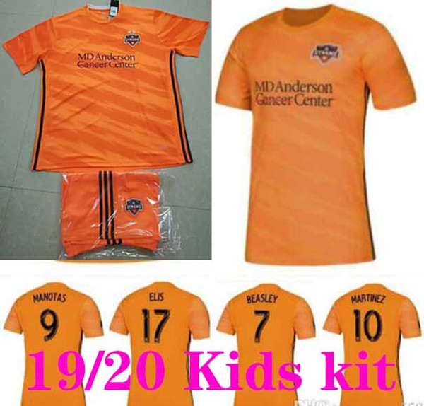 19 20 Houston Dynamo soccer Kid's kits 2019 2020 soccer jersey 10 MARTINEZ 17 ELIS 7 BEASLEY 9 MANOTAS youth football shirts