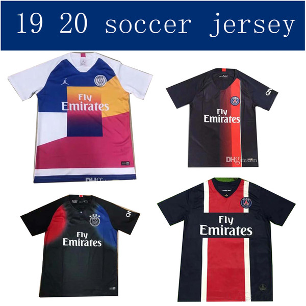 Top thai 10 piece DHL 2019 2020 PSG Jordam soccer jersey 19/20 Paris saint germain shirt MBAPPE CAVANI maillot de foot football shirt