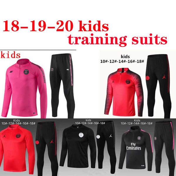 Real Madrid kids DI MARIA CAVANI Paris training suit soccer Jerseys kit 18 19 20 boys psg football jacket tracksuit set