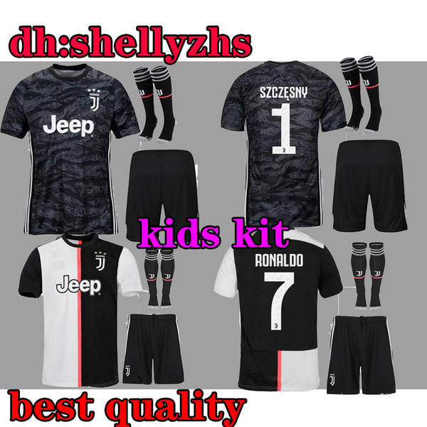 kids kit 19 20 RONALDO Juventus champions league soccer jerseys DYBALA 2019 2020 home MANDZUKIC SZCZESNY child goalkeeper football shirts