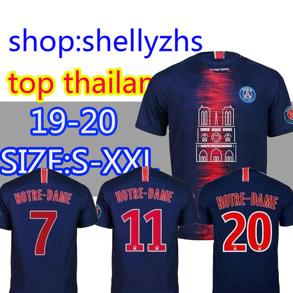 2019 PSG Notre-Dame Soccer Jersey Third Maillot MBAPPE 2018 Ligue 1 champions as club 18 19 Paris tribute maillot de foot Football Shirt