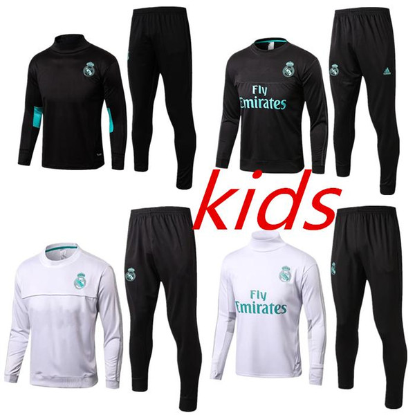 Kids Real Madrid soccer Tracksuit RONALDO ASENSIO training suit jacket 2018 201Real Madrid kid football tracksuit suits sportswear kit