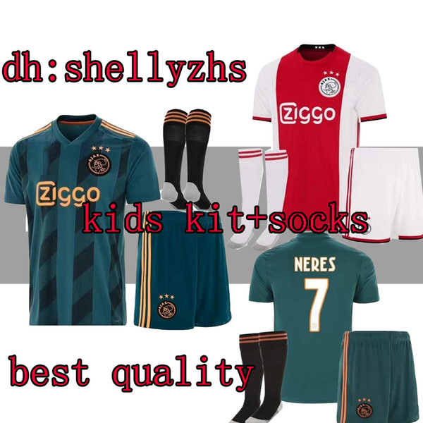 kids kit 2019 2020 Ajax FC Soccer Jerseys home 19/20 boy youth child #7 NERES # 10 TADIC #4 DE LIGT #22 ZIYECH away third Football Shirt