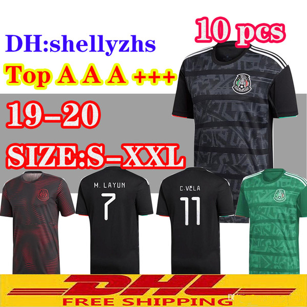 men women 2019 Mexico Gold Cup Soccer Jersey 2019 2020 CHICHARITO MARQUEZ H.LOZANO G.DOS SANTOS Football Shirts 10pcs Free DHL Shipping