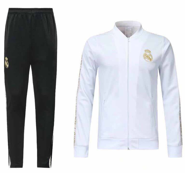 2019/20 Real Madrid tracksuit soccer jacket full zipper tracksuit 19/20 de foot ISCO Real Madrid jacket pants Chandal Training suit kit