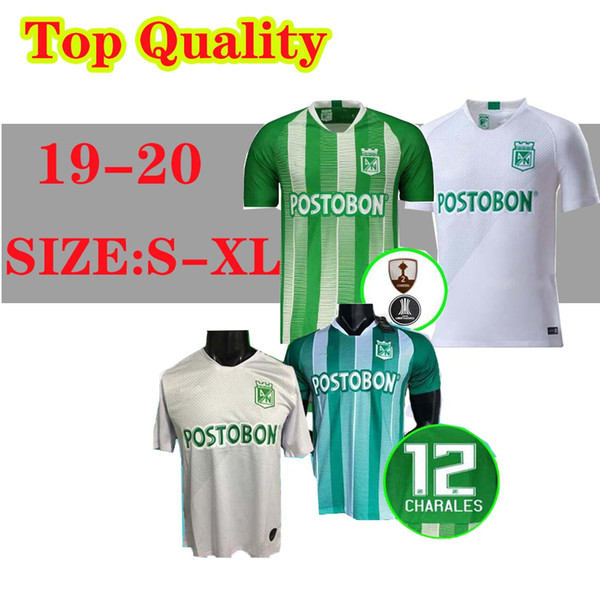 19 20 Atletico Nacional Medellin H.BARCOS Soccer Jersey Colombia Club Medellin Home Football Tops Short Sleeve Sports Football Shirt