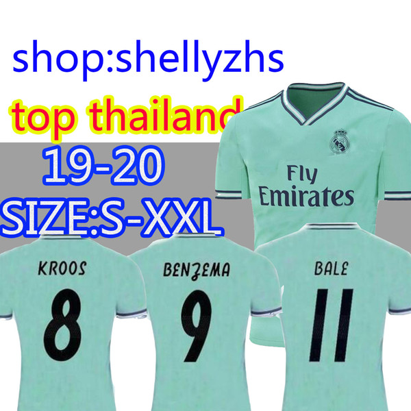 2019 2020 Real Madrid third Soccer Jersey green NEW soccer shirt #20 ASENSIO ISCO MARCELO madrid 19 20 Football uniforms size S-2XL