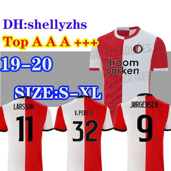 19/20 Feyenoord soccer jersey home 2019 2020 11 LARSSON 32 V.PERSIE 19 BERGHUIS 10 VILHENA 9 JORGENSEN JERSEY football shirt