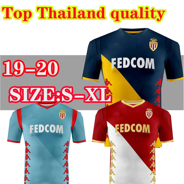 19 20 thailand quality As Monaco Soccer jersey 219 2020 FABREGAS 44 FALCAO 9 GOLOVIN 17 jerseys maillot de foot football soccer shirt kits