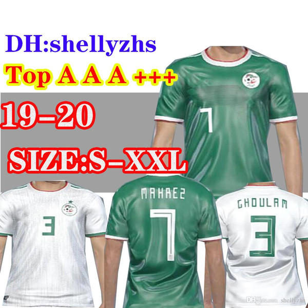 Algeria Thailand home white 2020 Soccer Jersey Adult football shirt Algeria away green soccer shirt 19 20 MAHREZ Football Athletics uniforms