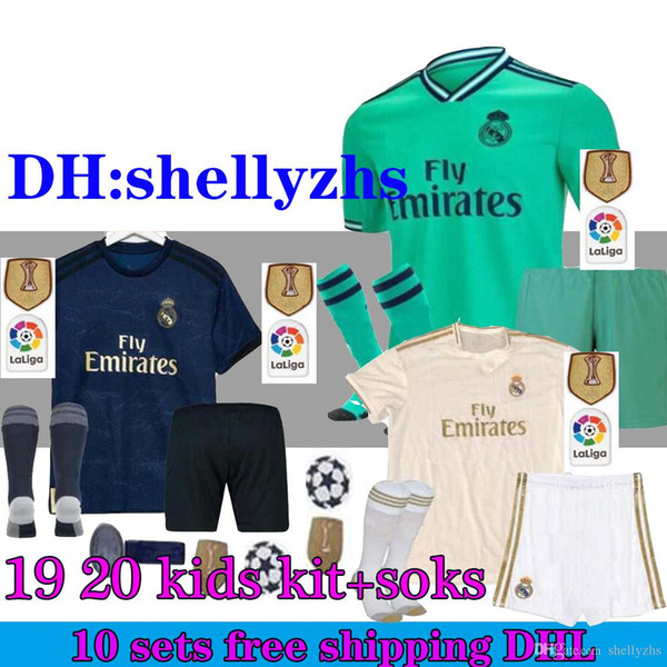 2019 2020 Real madrid ISCO Soccer jersey kids kit THIRD GREEN 19/20 BENZEMA MODRIC MARCELO bale ASENSIO camiseta de futbol soccer jerseys