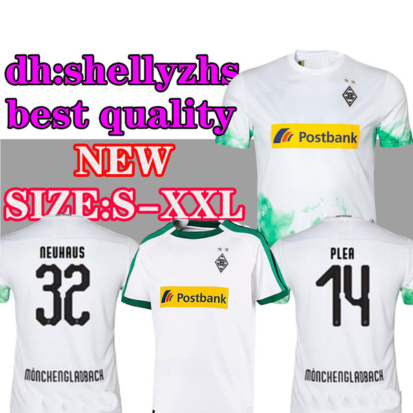 2019 2020 Mönchengladbach Home White Soccer Jerseys VfL Borussia Away Blue Soccer shirts 19 20 VfL Borussia Hazard #10 Football Uniform