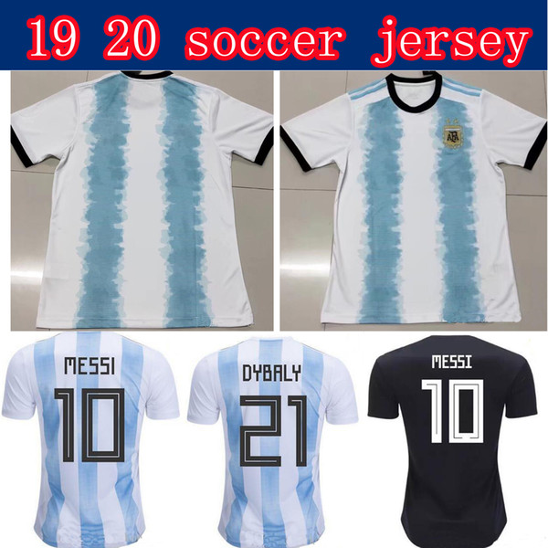 Thai 18 19 Argentina home away Jersey Argentina MESSI DYBALA DI MARIA AGUERO HIGUAIN soccer shirt home national team 19 20 Football jersey