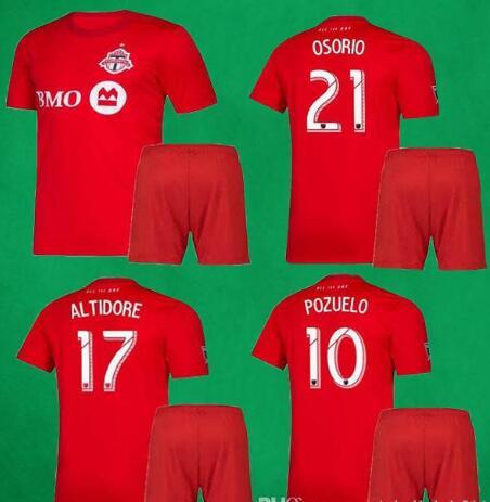 2019 Toronto Soccer Kits Home Red Football Sets 19/20 Bradley ALTIDORE OSORIO POZUELO Soccer Jersey Shorts Mens Sports Uniforms