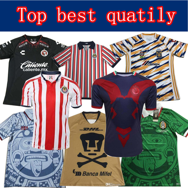 10 pcs DHL free shipping Mexico Chivas de Guadalajara 19 20 Club America UNAM TIGRES UANL Tijuana Monterreootball Camiseta Shirt Kit Maillot