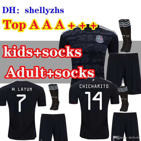 Top thai 2019 MEXICO MAN ADULT kits SOCCER JERSEYS HOME AWAY BLACK G.DOS SANTOS 10 H.LOZANO 22 CHICHARITO 19 20 JERSEY 2020 FOOTBALL SHIRTS