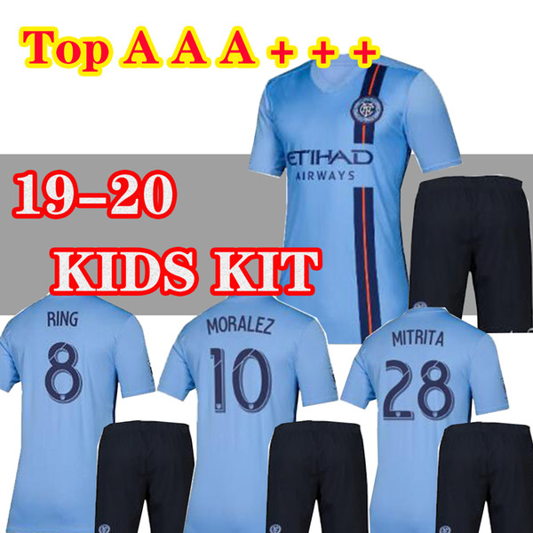 2019 2020 NEW YORK CITY FC KIDS SOCCER JERSEY HOME 19 20 NYCFC MITRITA 28 MATARRITA 22 MEDINA 19 MORALEZ 10 RING 8 CHILD FOOTBALL OMAN VIDAL