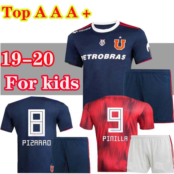 KIDS kit Universidad de Chile 2019 home soccer jerseys away blue red 19 20 SOTELDO HENRIQUEZ BEAUSEJOUR ECHEVERRIA UBILLA