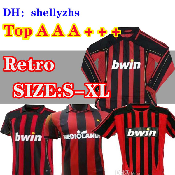 Long sleeve 90 91 Retro shirts home 2008 Gullit SOCCER JERSEY 1990 1991 Maldini Baresi Van Basten football RONALDO KAKA Inzaghi 06 07 MILAN