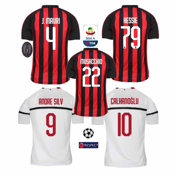 2019 2020 Milan Soccer Jersey 19 20 HIGUAIN Home Soccer Shirt Customized HIGUAIN CALHANOGLU BONUCCI CUTRONE CALDARA football shirt