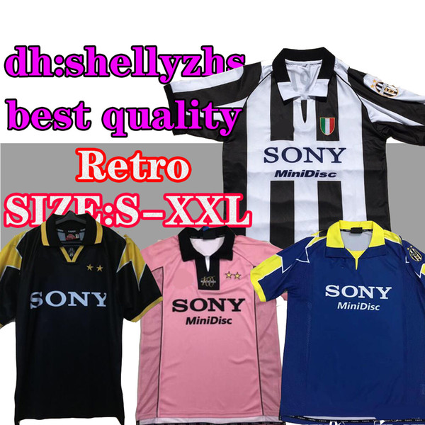 1997 1998 Juventus ZIDANE RETRO SOCCER JERSEYS away THIRD 2ND BLUE pink long sleeve DEL PIERO 97 98 JERSEY INZAGHI 9 LS FOOTBALL SHIRTS