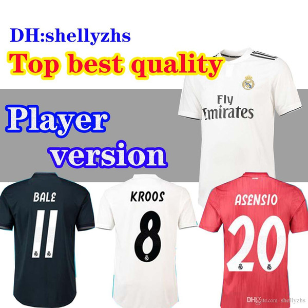 2019 Player version Real Madrid Soccer Jersey 18/19 Home KROOS MODRIC RAMOS Soccer Shirt MARCELO ASENSIO ISCO Away 3rd Football unifor