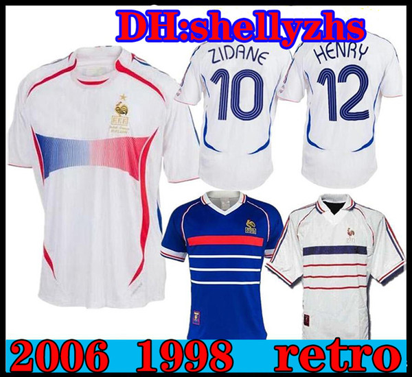 2006 Retro Soccer Jersey ZIDANE Henry Trezeguet Vieira Ribery 06 world cup France Vintage Football Shirts Maillot de Foot top quality