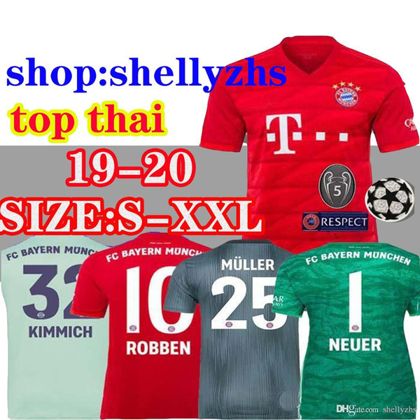 19 20 Bayern Munich Soccer jersey AWAY home 2019 2020 camiseta de futbol RIBERY#7 LEWANDOWSKI MULLER TOLISSO Kimmich shirts Goalkeeper NEUER