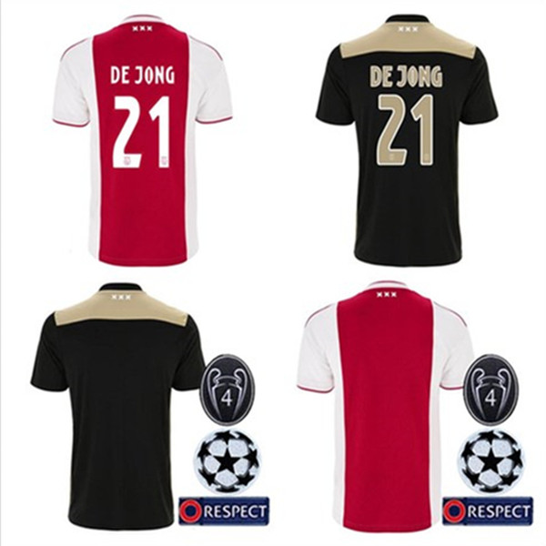 New 2018 2019 home away Custom AJAX soccer jerseys de Jong de Ligt Tadic Ziyech Neres van de Beek football shirt Netherland