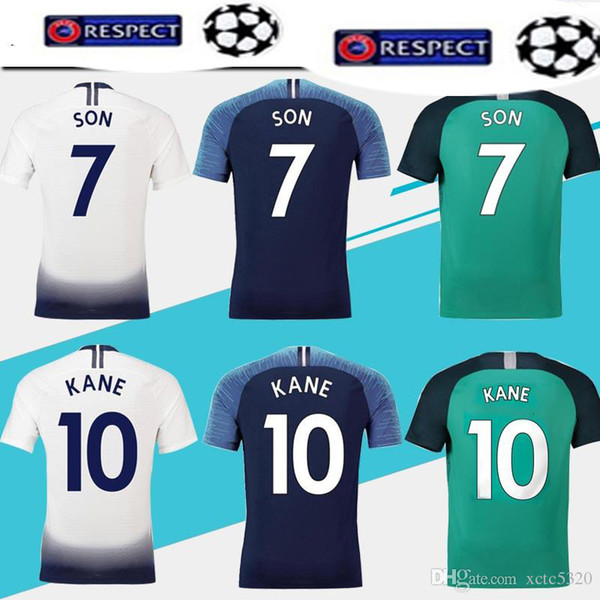 New Son 2018 2019 home away 3rd away Custom Soccer Jersey Kane Dele Eriksen Lamela football shirt