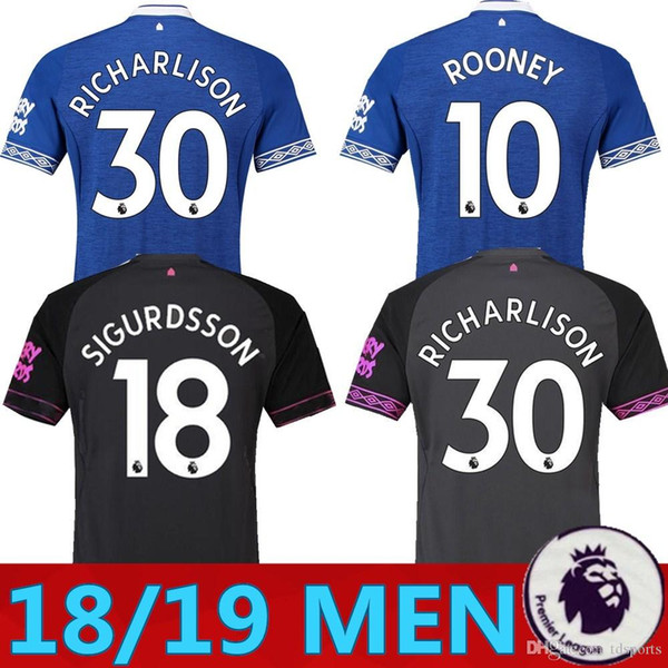 2018 2019 Everton Jersey Men Soccer 3 BAINES 6 JAGIELKA 11 WALCOTT 14 CENK TOSUN GUEYE 18 19 Football Shirt Kits