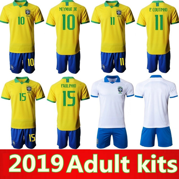 2019 Copa America Brazil adult kits Soccer Jersey 19 20 PAULINHO G.JESUS P.COUTINHO D.COSTA WILLIAN Child Shirts Football jersey