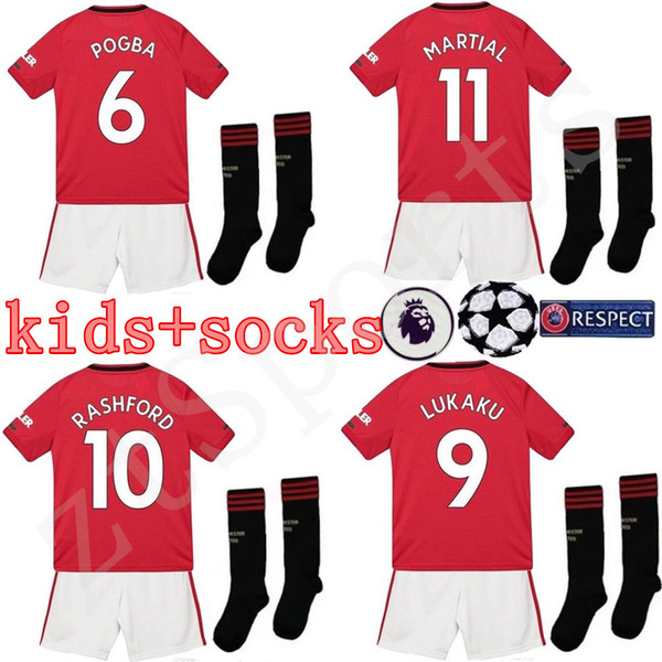 19 20 FC soccer jersey 2019 2020 Jerseys UTD UniTed POGBA LUKAKU RASHFORD ALEXIS MAN football shirt KIDS Kit boys uniforms Manchester