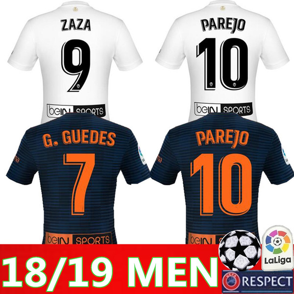 New 2018 2019 Valencia Soccer Jersey Camiseta equipacion del Valencia 18 19 Best 3A Quality Football Shirt Parejo Batshuayi Gameiro