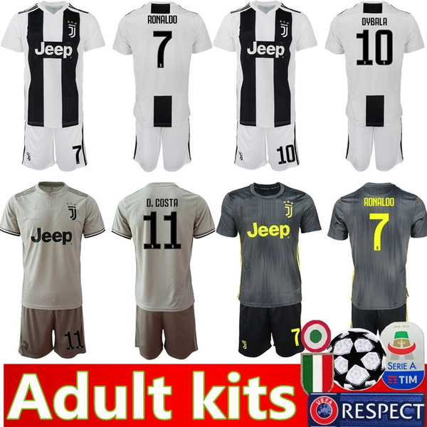 19 20 JUVENTUS Soccer Jersey adult kit 2018 2019 DYBALA HIGUAIN MANDZUKIC D. Costa BUFFON RONALDO Football Shirt uniform