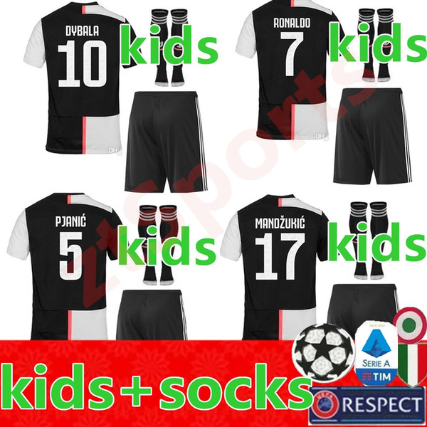 19 20 RONALDO JUVENTUS DYBALA HIGUAIN kids kit soccer jersey boys 2019 2020 juve MARCHISIO MANDZUKIC BUFFON child Football Shirt uniform