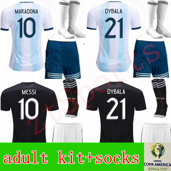 2019 Argentina adult kit+socks Jersey Cop America 2020 Soccer MESSI DYBALA HIGUAIN ICARDI Camisetas de futbol football Soccer Shirt