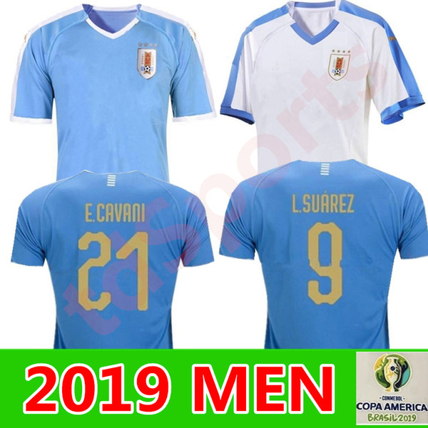 2019 Copa America Uruguay Soccer Jerseys 19 20 Home L.suarez E.cavani Soccer Shirt D.GODIN Away National Team Football Uniforms