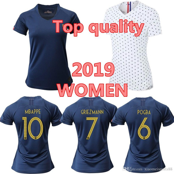 2019 France MBAPPE GRIEZMANN POGBA women Soccer jersey Navy Football LEMAR shirts Equipe coupe 2018 girl kit maillot de foot