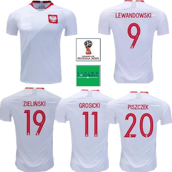 2018 POLAND short soccer jerseys Home Away lewandowski Glik krychowiak KRYCHOWIAK 2019 Poland home away football jersey shirts