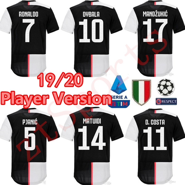 2019 2020 Juventus player version soccer jersey 19 20 RONALDO DYBALA camisa de futebol PJANIC camisas de futebol juventus MATUIDI